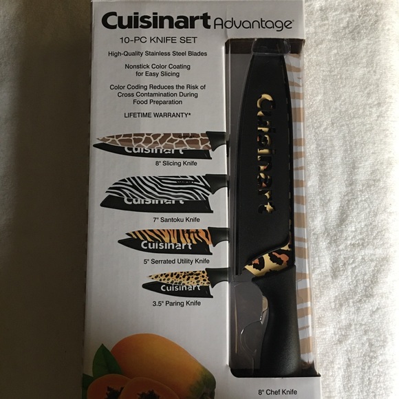 NWT 10 piece animal print knife set 🦒 🦓 🐆 - Picture 4 of 10
